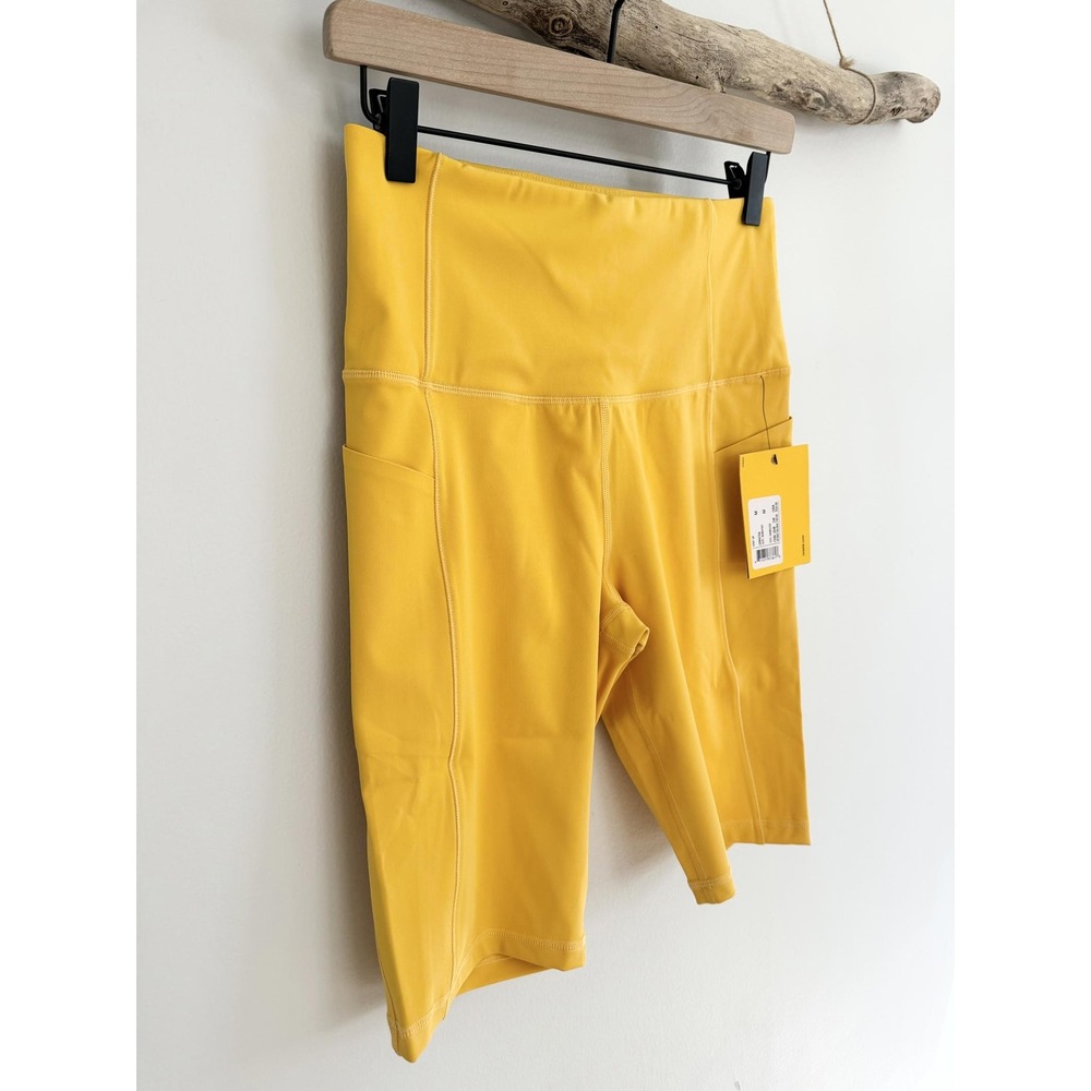 Lole Women Yellow High Waisted Pocketed Bike Shorts Activewear Sz XL - Picture 4 of 12